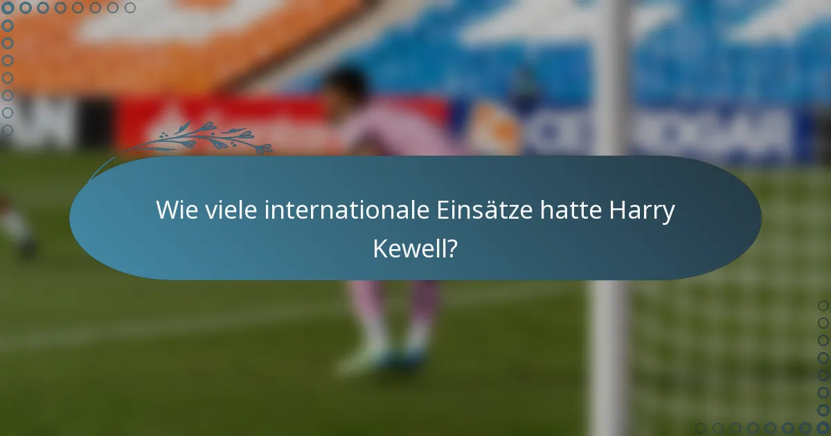 Wie viele internationale Einsätze hatte Harry Kewell?